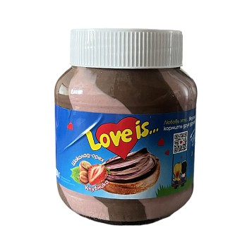 Паста двухслойная Love Is клубничная 350г