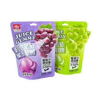 Мармеладные конфеты Huifengyuan с жидкой начинкой со вкусом винограда 100г