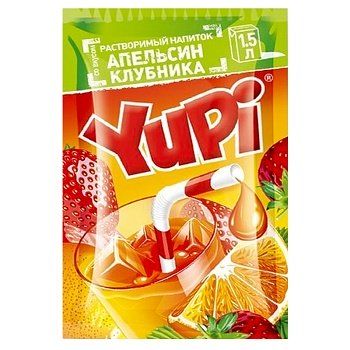Напиток растворимый Yupi апельсин и клубника 12г