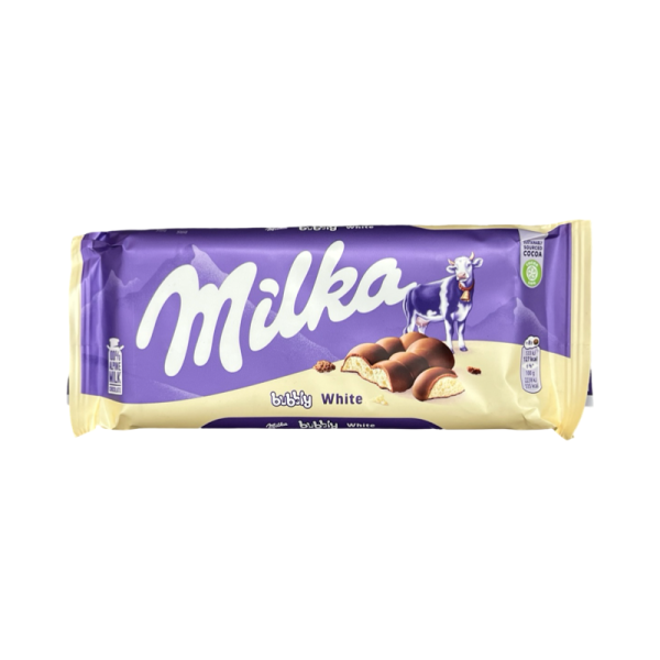 Shokolad molochnyy Milka Bubbly s nachinkoy iz poristogo belogo shokolada 95g