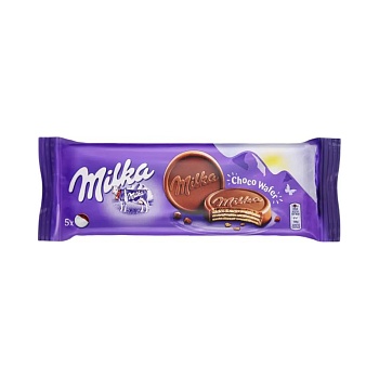 Вафли Milka с начинкой какао покрытые молочным шоколадом 150г