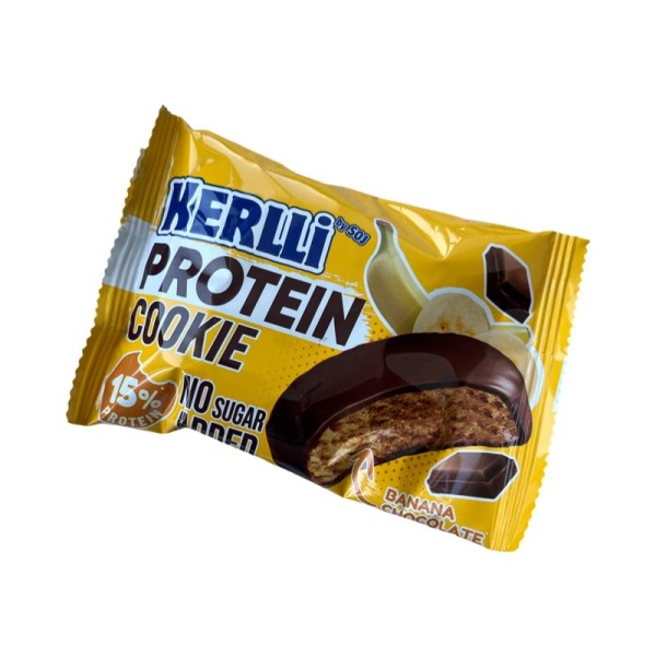 Pechene proteinovoe Kerlli s bananom bez dobavleniya sakhara 45g