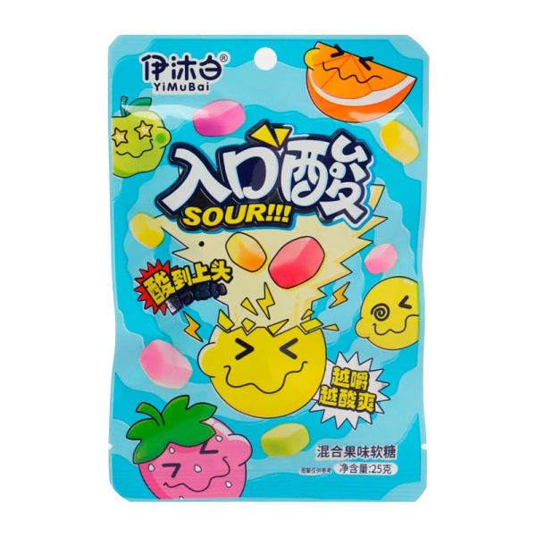 Konfety Yimubai kislye fruktovye 25g