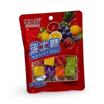 Конфеты жевательные Lingshigu фруктовые 50г