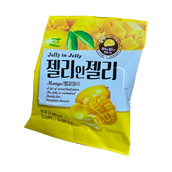 Marmelad Seoju Jelly in Jelly Mango s zhidkim tsentrom so vkusom mango 26g