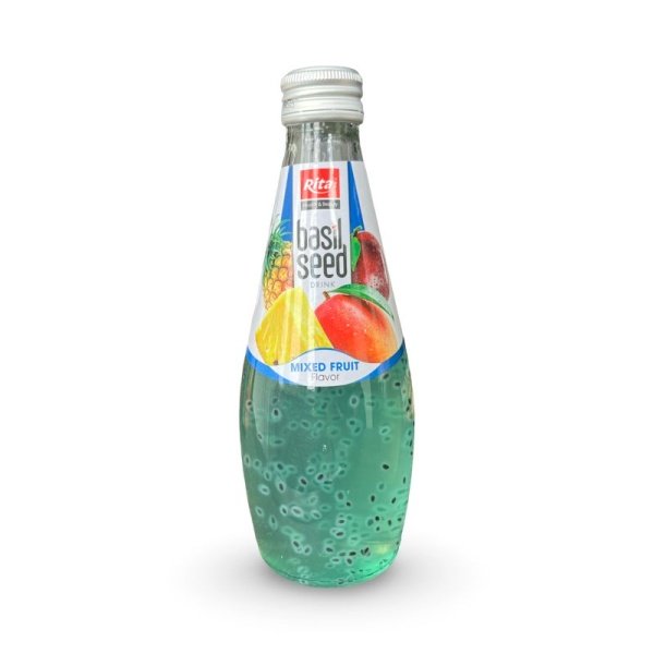 Napitok RITA s sokom fruktov mango, ananasa, marakuyi i semenami bazilika 290ml