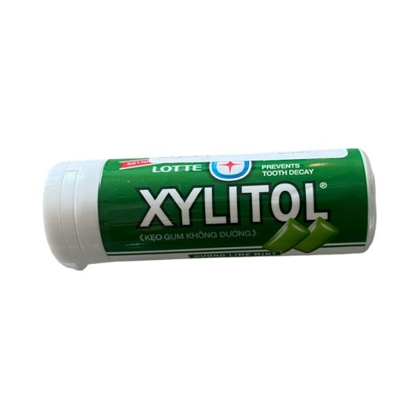 Zhevatelnaya rezinka Lotte Xylitol myata-laym mini-banka 26,1g