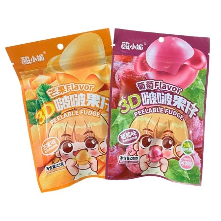 Konfety zhevatelnye Sour Xiaomei Peelable Fudge v assortimente 25g