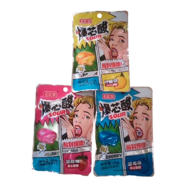 Konfety Happy&Good kislye s zhidkoy nachinkoy fruktovye 26g