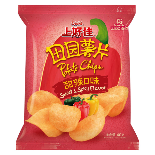 Chipsy Oishi Potato Chips Sweet&Spicy sladko-ostrye 40g