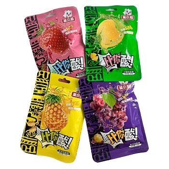 Конфеты Leibei Bear Кислые фруктовый микс 24г