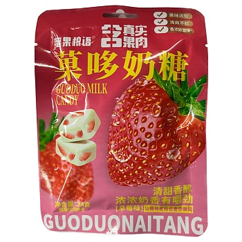 Конфеты жевательные Honey Fruit Food Talk Молочные Клубника 24г