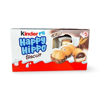 Батончик вафельный Kinder Happy Hippo с какао-молочной начинкой 103,5г