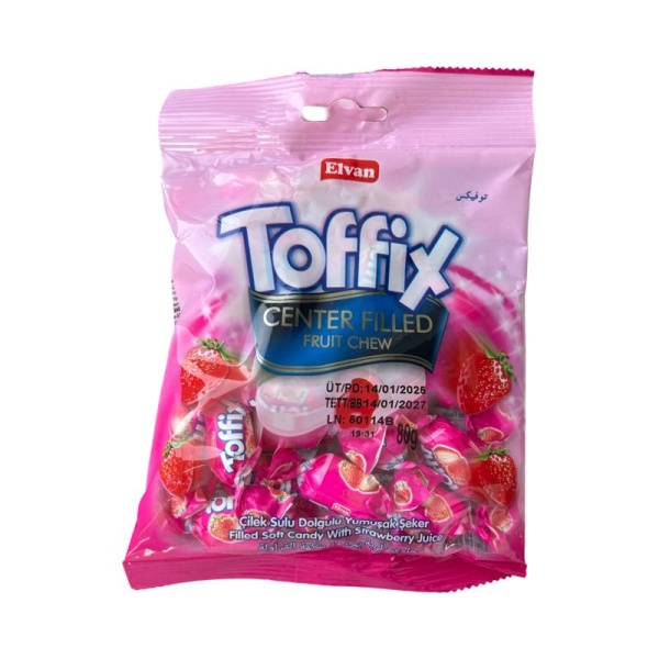 Zhevatelnye konfety Toffix Strawberry 80g