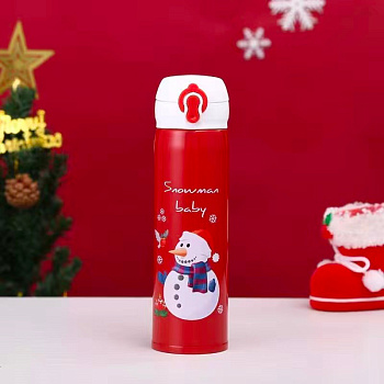 Термос Yokee Snowman красный 500мл