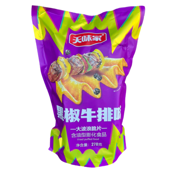 Chipsy Tianweijia so vkusom steyka i chernogo pertsa 270g
