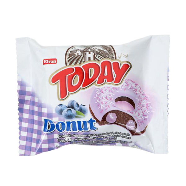 Keksy Today donut blueberry so vkusom cherniki 40g