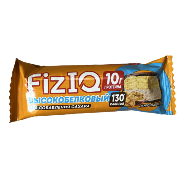 Batonchik proteinovyy "FizlQ" so vkusom mango bez dobavleniya sakhara 50g