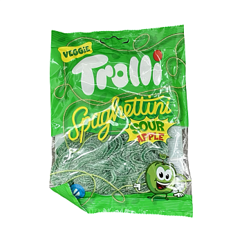 Жевательный мармелад Trolli Spaghetti Sour Aplle кислый со вкусом яблока 100г