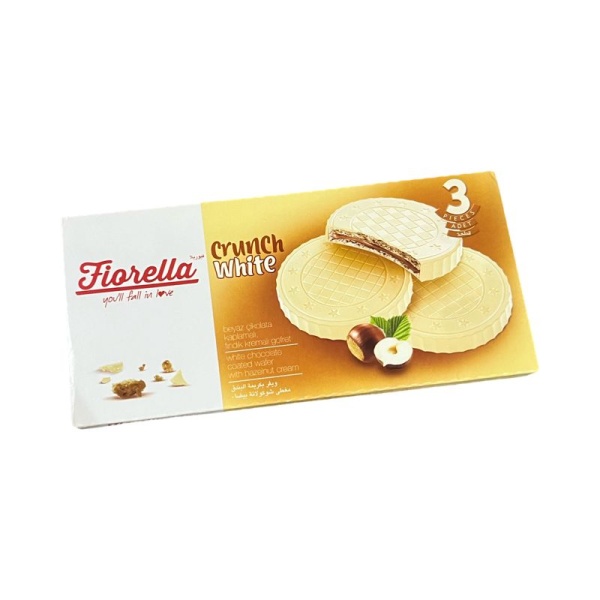 Vafli Fiorella v belom shokolade s orekhovym kremom 60g
