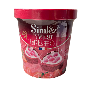 Мини-тарты Simlez с хрустящими шариками в шоколадно-клубничном соусе 80г