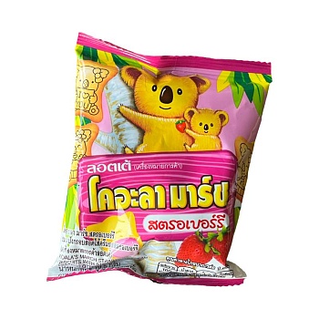 Печенье Lotte Коала Марш с клубничным кремом 19,5г