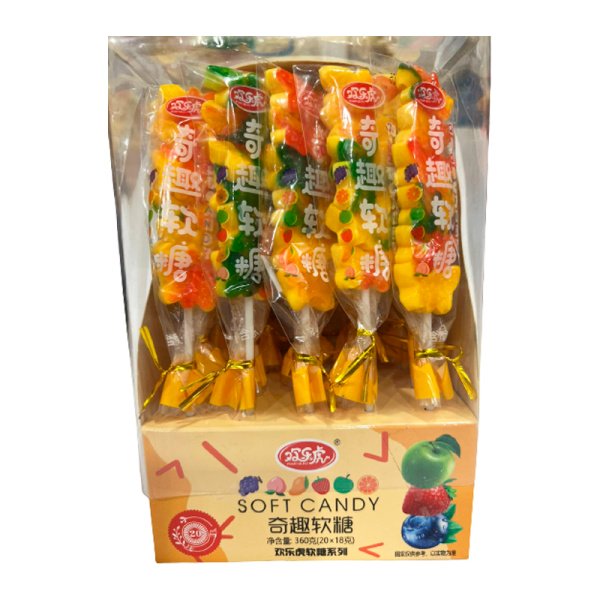 Konfety zhevatelnye Fudge Fruktovye na palochke 18g