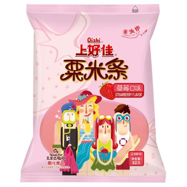 Kukuruznye palochki Oishi Noodles s klubnichnym vkusom 32g
