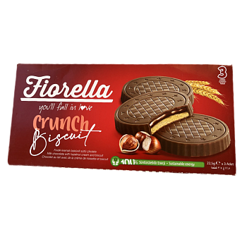 Печенье Fiorella Crunch biscuit Hazelnut в молочном шоколаде 67,5г
