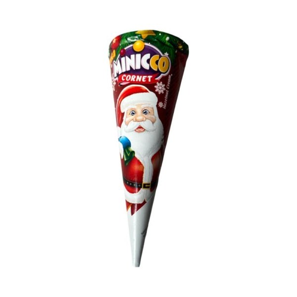 Vafelnyy rozhok Minicco Santa lesnoy orekh 25g