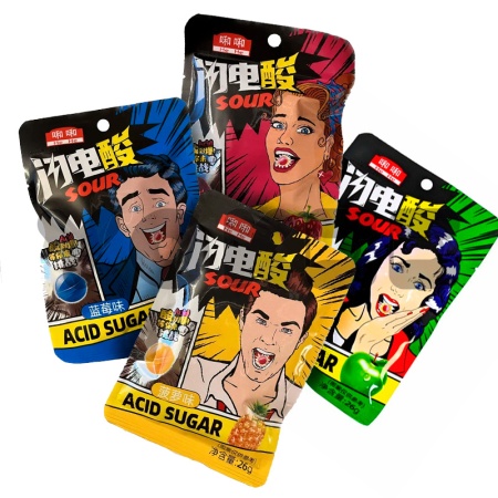 Konfety He He Acid Sugar kislye v assortimente 26g