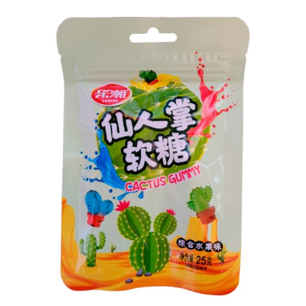 Konfety Lechao Cactus Fruktovye s nachinkoy 25g