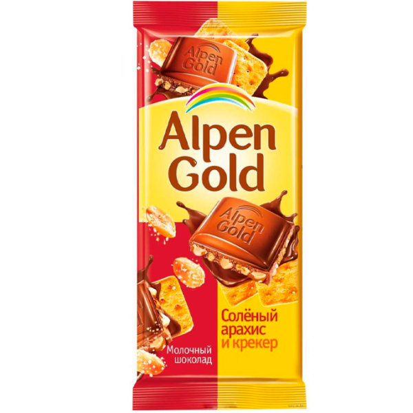 Shokolad Alpen Gold Solenyy arakhis i kreker 80g