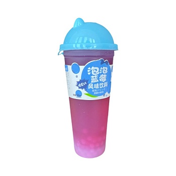 Напиток Guotingxingyu Bubble Tea с желейными шариками со вкусом черники и лайма 620мл 