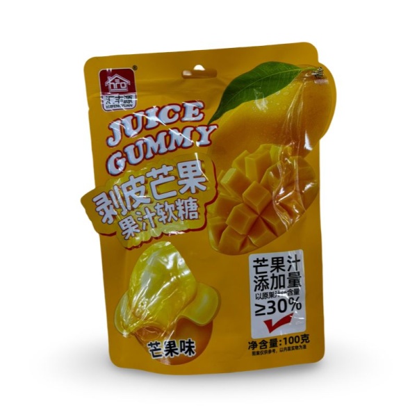 Marmeladnye konfety Huifengyuan s zhidkoy nachinkoy so vkusom mango 100g