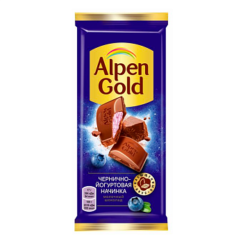 Шоколад Alpen Gold чернично-йогуртовая начинка 80г