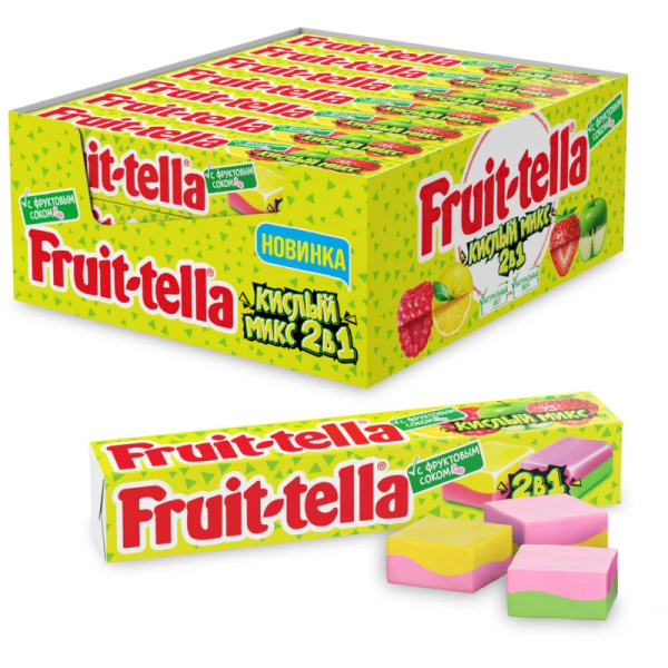 Zhevatelnaya konfeta Fruit-tella kislyy miks 41g