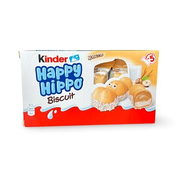 Батончик вафельный Kinder Happy Hippo с молочно-ореховой начинкой 103,5г