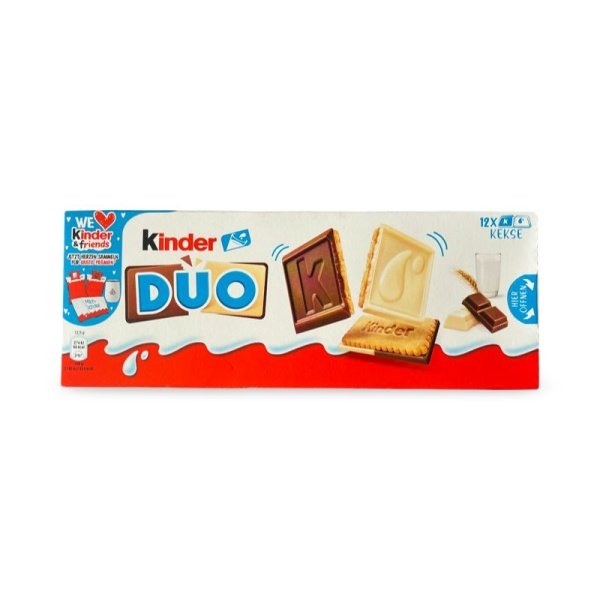 Pechene Kinder Duo pokrytoe molochnym i belym shokoladom 150g