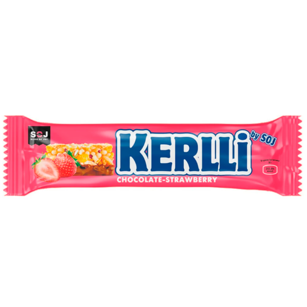 Zlakovyy batonchik Kerlli s klubnikoy v molochnom shokolade 50g