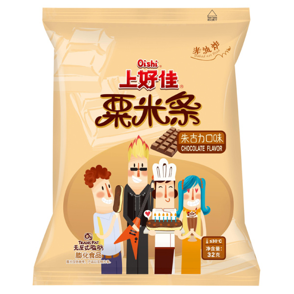 Kukuruznye palochki Oishi Noodles so vkusom shokolada 32g