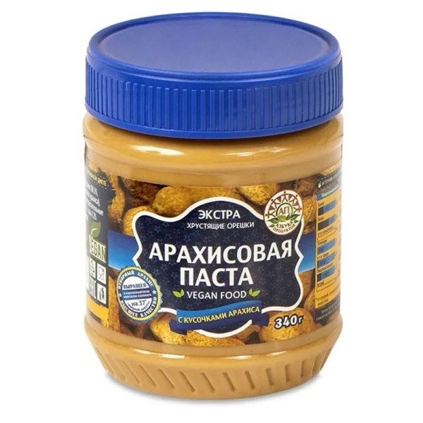 Arakhisovaya pasta Azbuka produktov Ekstra Khrustyashchie oreshki 340g