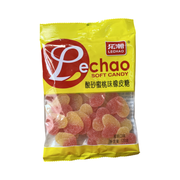Marmeladnye konfety Lechao Soft kislye so vkusom persika 120g