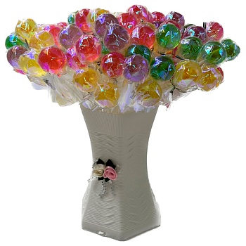 Леденец на палочке Lollipop в вазе Фруктовый микс 1,5кг