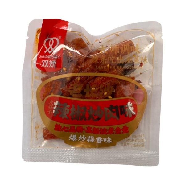 Soevoe myaso Shuangjiao Master so vkusom svininy s chesnokom 40g