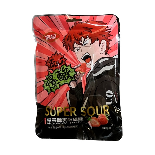 Konfety Golden Crown Super Sour Klubnika 24g