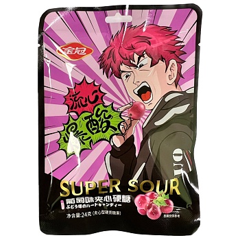Конфеты Golden Crown Super Sour Виноград 24г