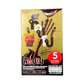 Палочки Toppo бисквитные с какао начинкой 11г