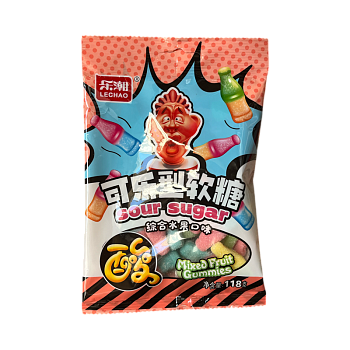Мармеладные конфеты Lechao Sour кислые бутылочки 118г