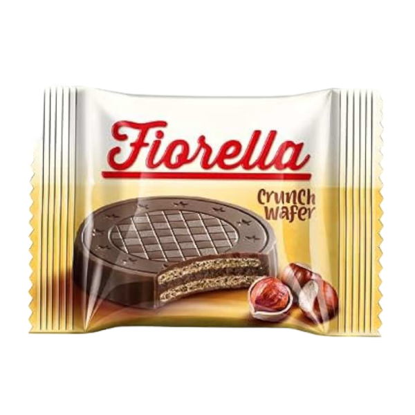 Vafli Fiorella v temnom shokolade lesnoy orekh 20g